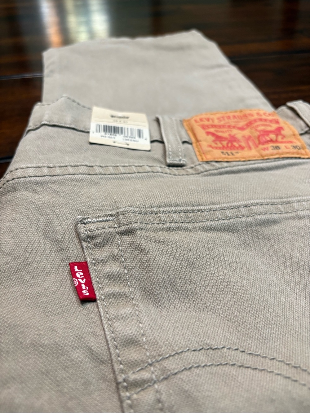 Levi's 511 Slim Straight Leg Khaki Jeans, Size 38x30